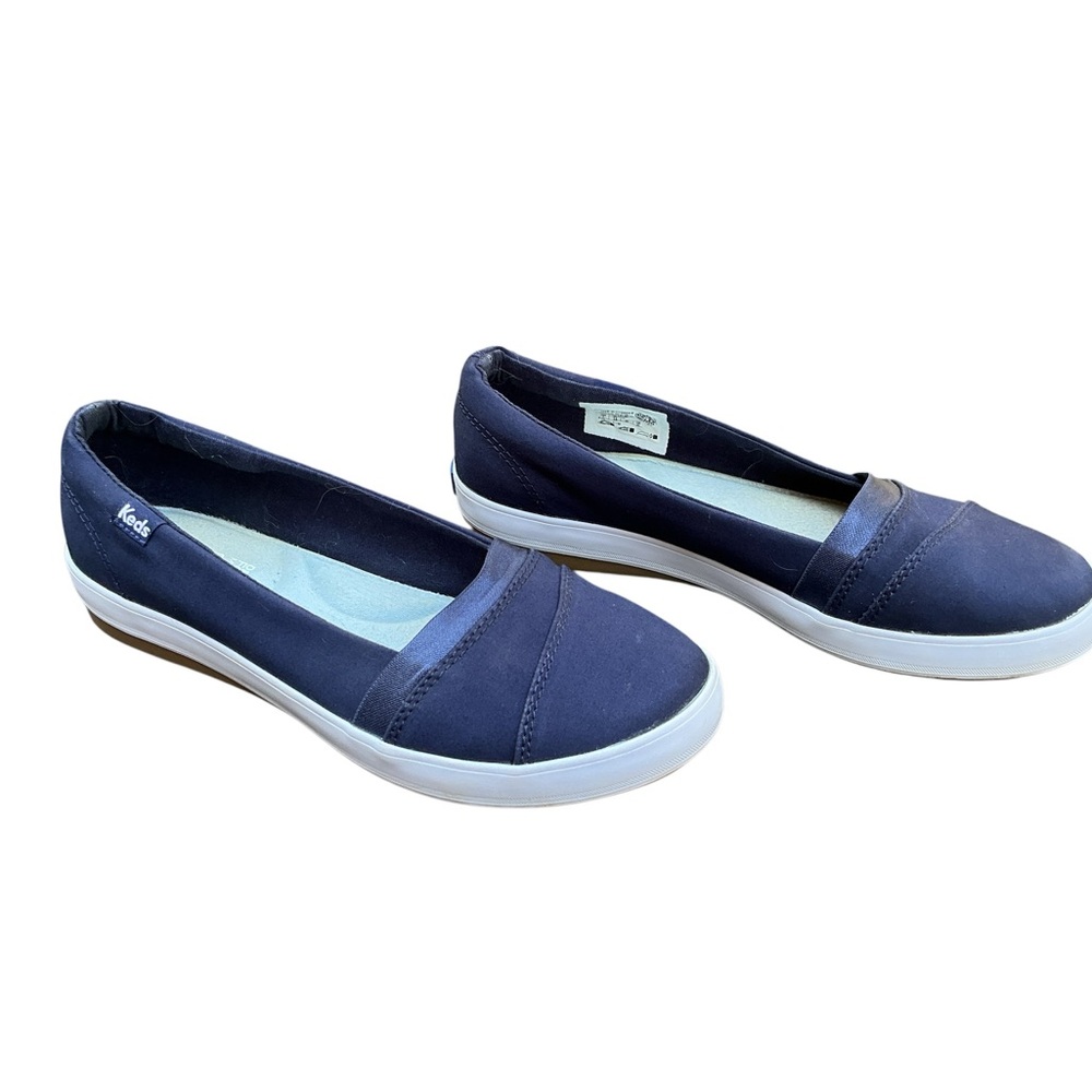 Keds Blue Slip On Calli II Canvas Shoes Size 6 EUC